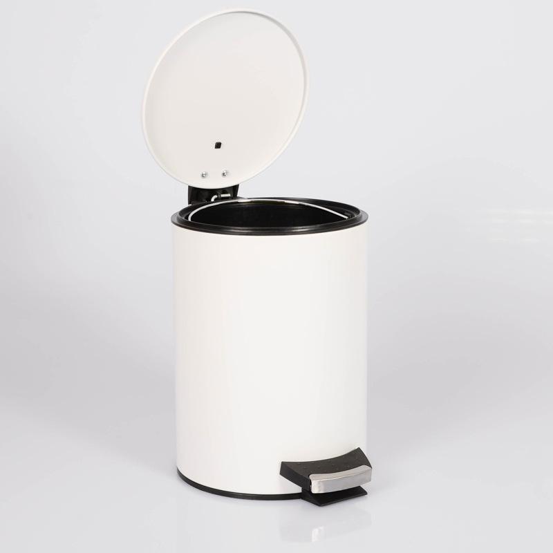 Poubelle Salle De Bain Métal 3L - Blanc - Système à Pédale - Seau Amovible - Marque FIVE Simply Smart